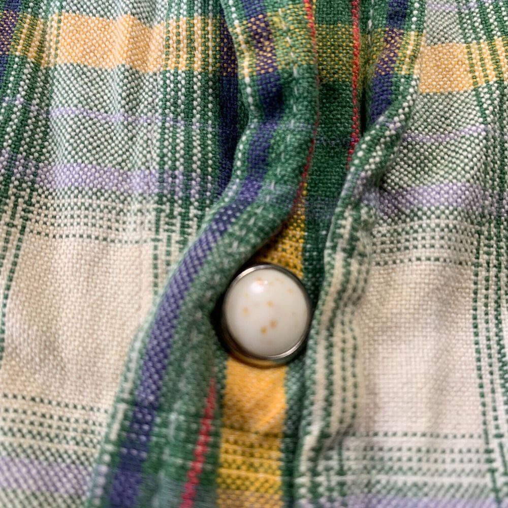 PANHANDLE SLIM Shirt Mens Large Button Up Plaid Rough Stock Western - Picture 7 of 10